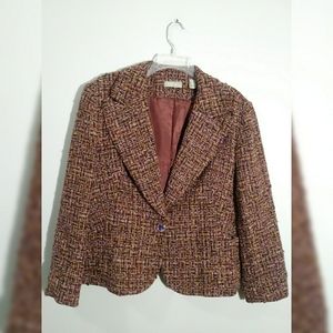 Kate Hill Wool Blend Tweed Jacket sz 18